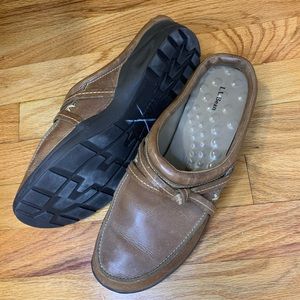 L.L. Bean Slip On Leather Clogs